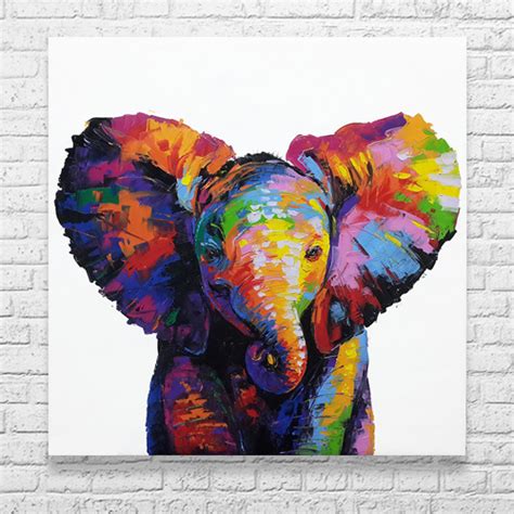 Colorful Baby Elephant Painting - Buy Art Paintings Online