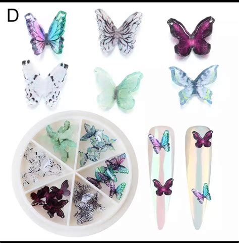 30 Piece 3D Butterfly Nail Art Rhinestone | Etsy