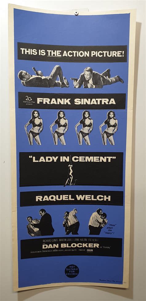 ORIGINAL DAYBILL MOVIE POSTER- LADY IN CEMENT -RAQUEL WELCH DAN BLOCKER - X Marks The Shop