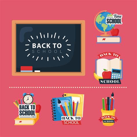 set icons of back to school 2474992 Vector Art at Vecteezy