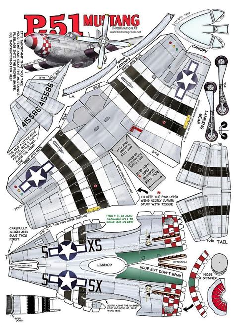 papercraft airplane model-3D-WWII-American-P-51-Mustang Ww2 Planes, Model Planes, P 51 Mustang ...