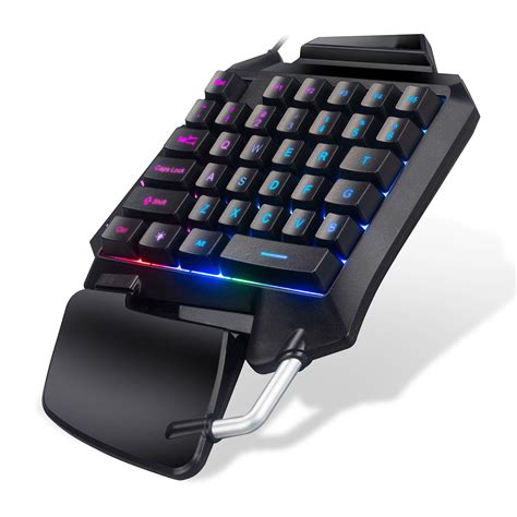 RGB One Hand Keyboard, TSV Gaming Keyboard Single-Handed 35 Keys for PC, Portable Mini Left Hand ...