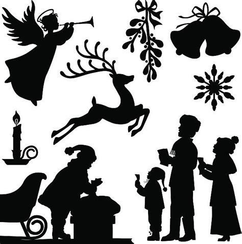 60+ Silhouette Of A Christmas Carolers Stock Illustrations, Royalty ...