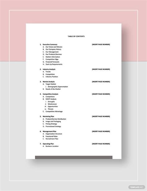 Sample Business Plan Outline Template - Google Docs, Word, Apple Pages | Template.net