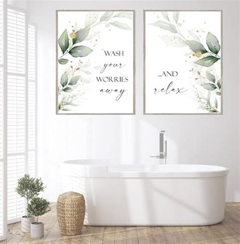 Bathroom Wall Art Printsbathroom Printsbotanical Wall | Etsy