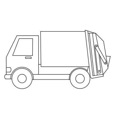 Vector de Camión de Basura para colorear, imprimir e dibujar – Dibujos-Colorear.Com