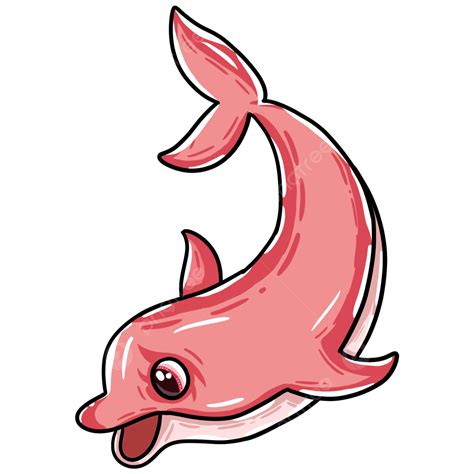 Pink Dolphin Marine Life Illustration, Pink Dolphin Illustration, Decorative Picture, Cartoon ...