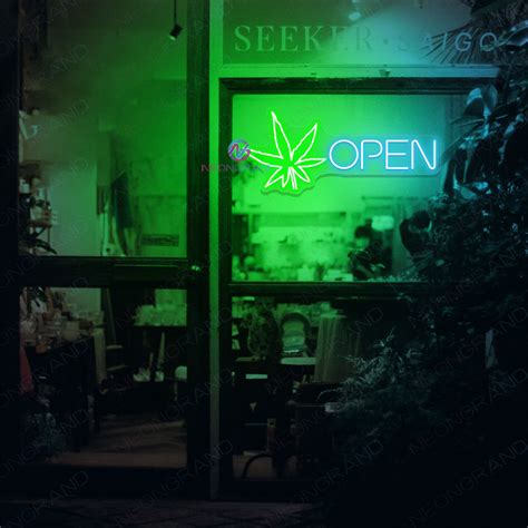 Open Weed Neon Sign Cannabis Led Light - NeonGrand