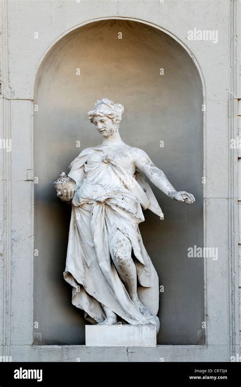 Female sculpture holding Pandora's box in its hand, New Schleissheim ...