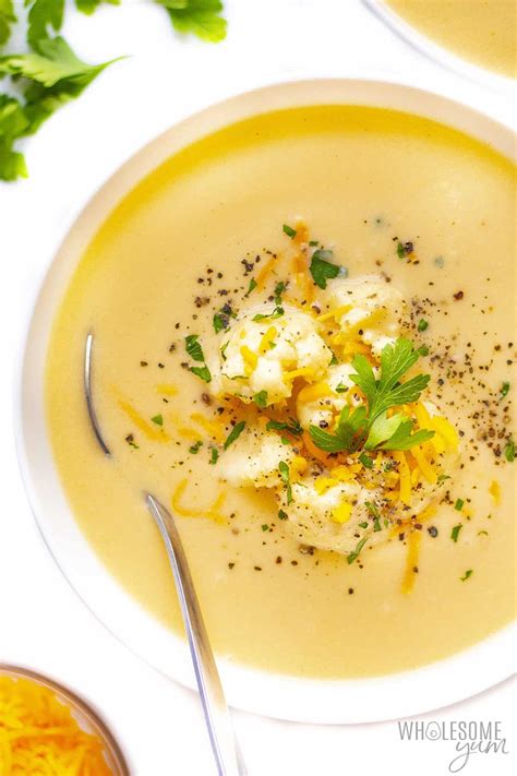 Cauliflower Cheese Soup Recipe | Wholesome Yum