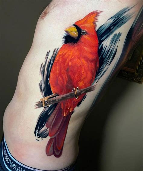 Cardinal Bird Tattoo | Cardinal bird tattoos, Side tattoos, Cardinal tattoos