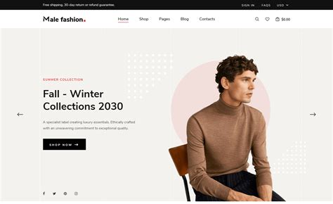 MaleFashion - Free Bootstrap 4 HTML5 eCommerce Website Template - ThemeWagon