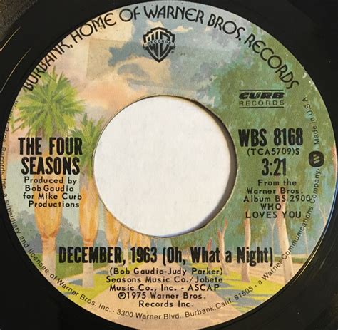 The Four Seasons – December, 1963 (Oh, What A Night) (1975, Terre Haute Pressing, Vinyl) - Discogs