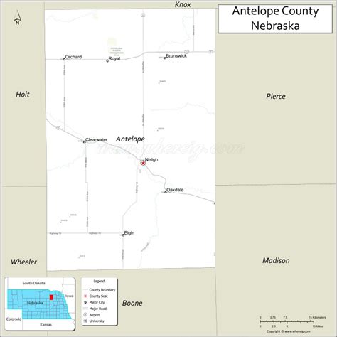 Map of Antelope County, Nebraska - Where is Located, Cities, Population ...