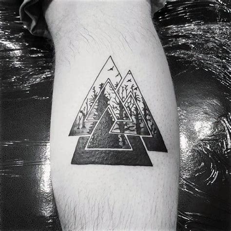 50 Valknut Tattoo Designs For Men - Norse Mythology Ink Ideas