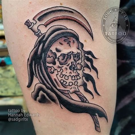 Traditional Reaper Tattoo by Hannah Edwards | Timeless tattoo, Don't ...