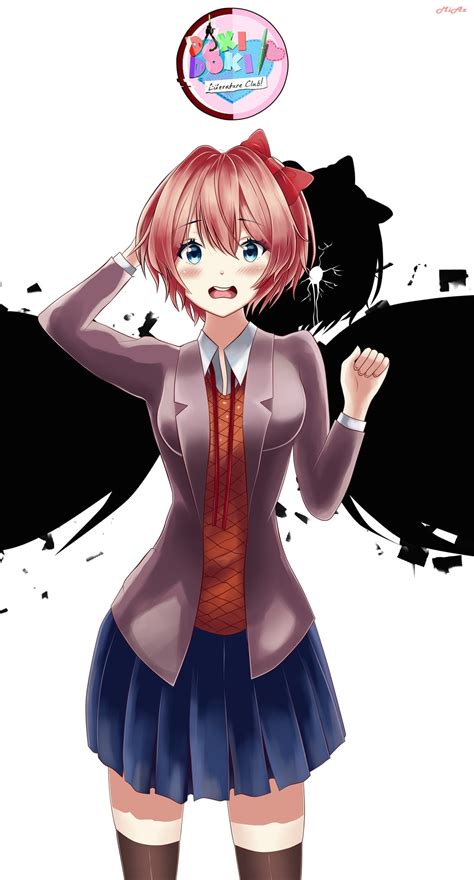 Sayori DDLC fan art (by JohnRev on pixiv) : r/DDLC