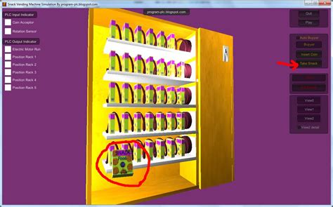 Snack Vending Machine Simulation for One Type of Product using PLC Control