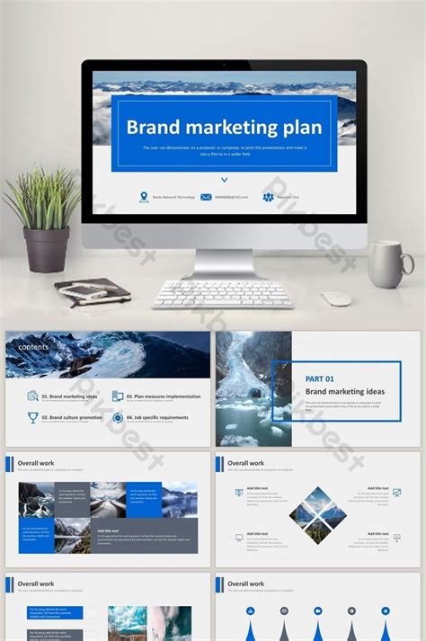 Blue brand marketing plan PPT template | PowerPoint PPTX Free Download ...