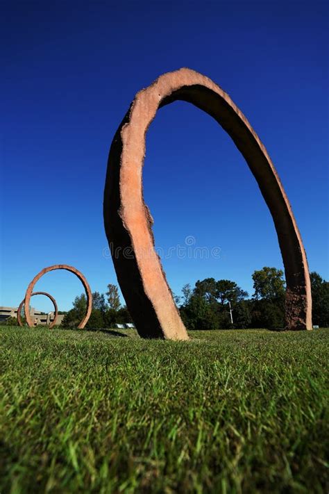 Raleigh, NC - USA - 10-14-2022: Gyre Sculpture by Thomas Sayre, in the Museum Park at the North ...