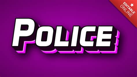 Police | Purple Black White | Text Effect Generator