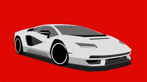 Minimalist Countach 2022 Wallpaper by DzakyGaming on DeviantArt