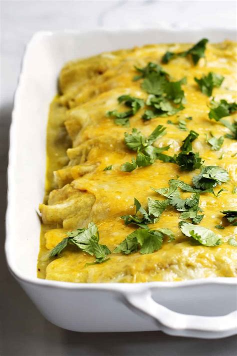 Green Chile Chicken Enchiladas - Pinch and Swirl