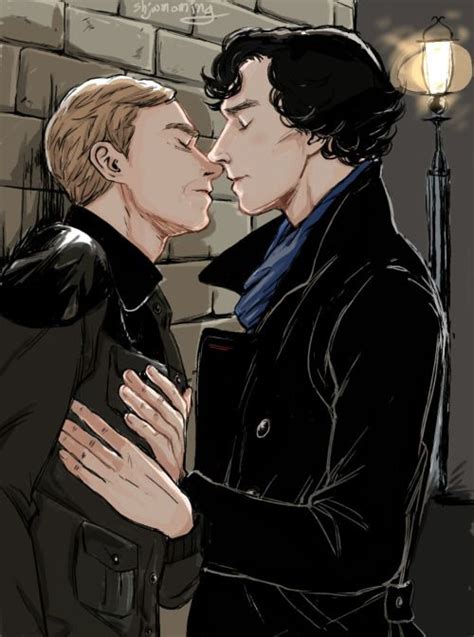 shjwmoming: “Kiss kiss ~~ ” | Johnlock, Sherlock fanart, Sherlock john