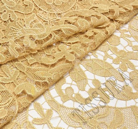 Golden Guipure Lace Fabric: Exclusive Bridal Fabrics from Switzerland by Forster Rohner AG, SKU ...