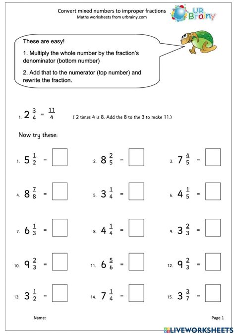 Adding Mixed Numbers Worksheet in 2023 | Improper fractions, Fractions worksheets, Fractions