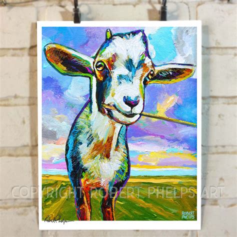 Art & Collectibles mountain goat painting Capricorn wall decor Original ...