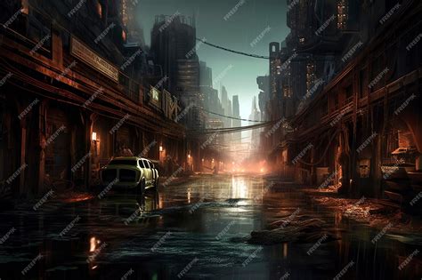 Premium AI Image | Apocalyptic futuristic city concept art background image _ai_generated ...