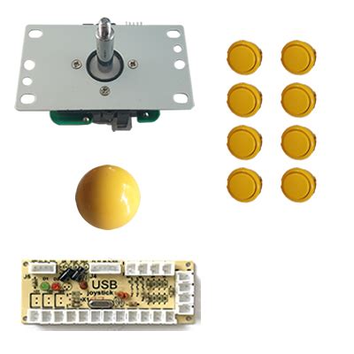 1 player Sanwa joystick bundle yellow | Pincade Kits