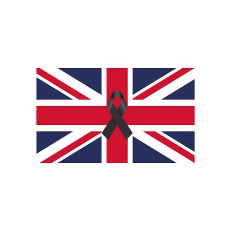 Union flag with a black printed ribbon for mourning – Flags and Flagpoles