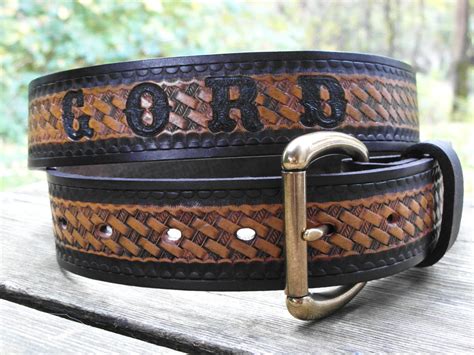 Personalized Leather Belt Engraved Leather Name by HiHorseRanch