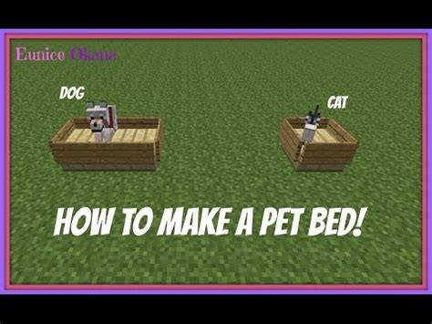 Minecraft - How to Make a Bed of Cat or Dog [DECOR] - YouTube