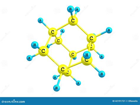 Adamantane Molecular Model Isolated on White Stock Illustration - Illustration of three ...