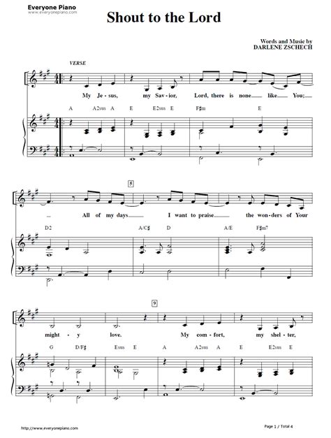 Shout to the Lord-Hillsong Stave Preview 1 | Hymns | Pinterest | Lord, Sheet music and Pianos