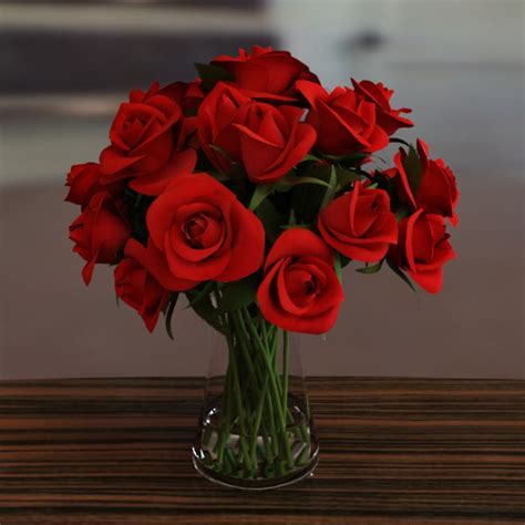 Rose in vase 3D Model $25 - .obj .max - Free3D