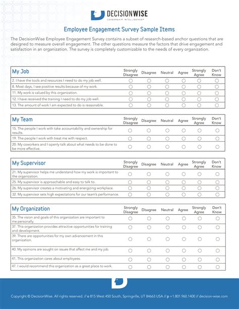 FREE 1+ Employee Engagement Survey Forms in PDF