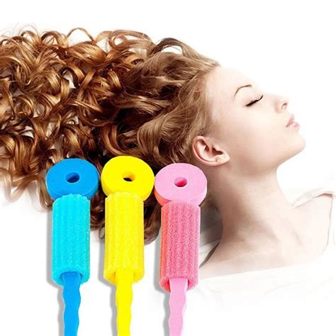 100Pcs Hair Care Magic Sponge Soft Foam Rollers Colorful DIY Hair Curler Hair Styling Tools for ...