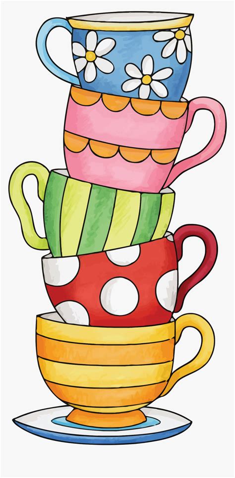 Microsoft Clip Art Free Download - Stacked Tea Cups Clipart, HD Png Download - kindpng