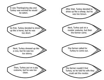 Turkey Trouble - Story Sequencing Craft by Kimberly Miner | TPT