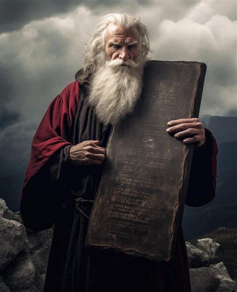 Premium AI Image | Moses and Ten Commandments precepts ten basic laws according to Pentateuch ...