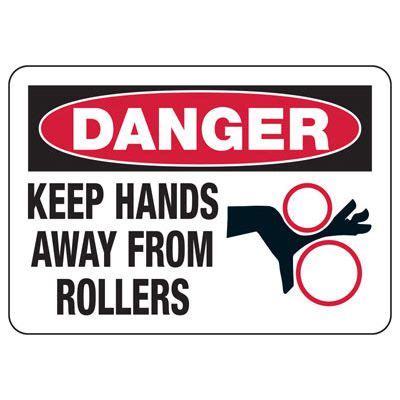 Machine Safety Signs - Keep Hands Away From Rollers | Seton