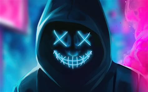 2560x1600 Neon Guy Mask Smiling 4k Wallpaper,2560x1600 Resolution HD 4k ...