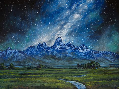 14er Art : Painting - Teton Milky Way