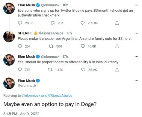 Elon Musk Suggests Making Dogecoin a Payment Option for Twitter Blue ...