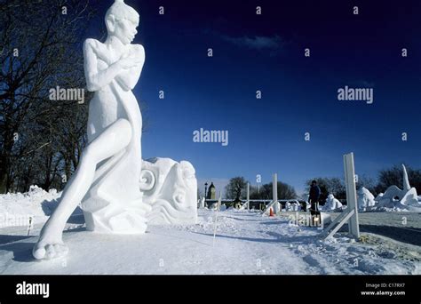 Canada, Quebec Province, Quebec city, ice sculptures during the Quebec city Winter carnival ...