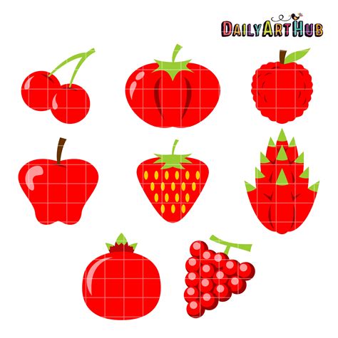 Red Fruits Clip Art Set – Daily Art Hub – Free Clip Art Everyday